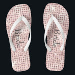 Blush Pink Diamond Studded Glam Wedding Brides Flip Flops<br><div class="desc">Personalise these blush pink diamond studded glam and trendy bridal flip flops. We also have them available in maid of honour and bridesmaid.</div>