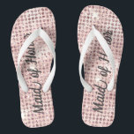 Blush Pink Diamond Studded Glam Wedding Bridesmaid Flip Flops<br><div class="desc">Personalise these blush pink diamond studded glam and trendy bridal party flip flops. They can be personalised for the bride,  bridesmaids and maid of honour,  as well as Mother of Bride and Mother of Groom</div>