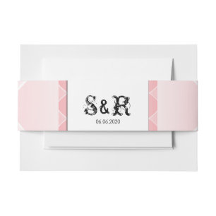 Blush Pink Diamond Wedding Belly Band Invitation Belly Band