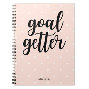 Blush Pink Dots   Goal Getter Notebook