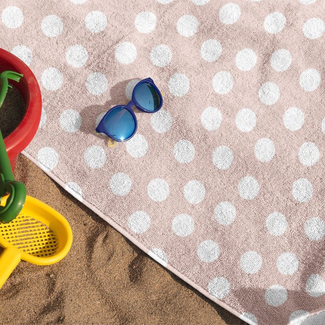 Blush pink dotted beach towel (Creator Uploaded)
