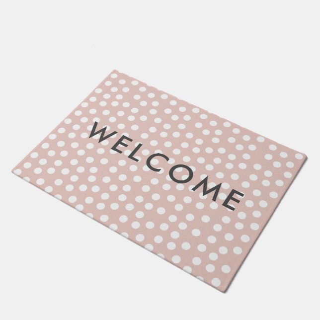 Blush pink dotted doormat (Angled)