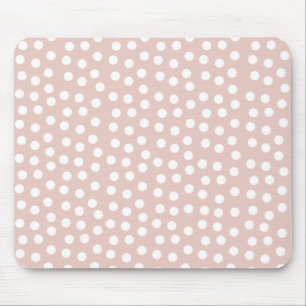Blush pink dotted mouse mat