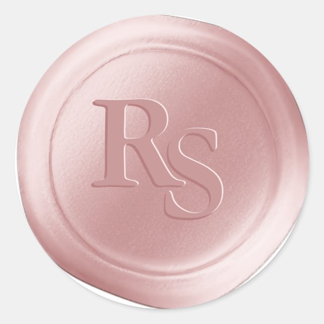 Blush Pink Double Monogram Wedding Wax Seals (Front)