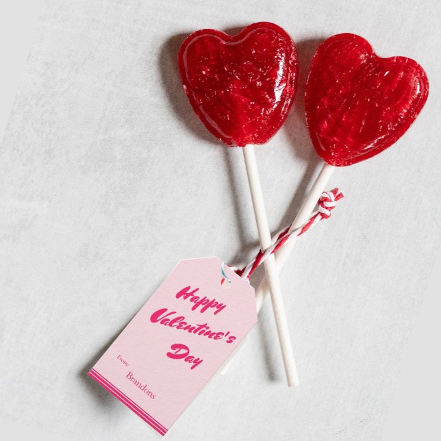 Blush Pink Double sided Valentine's Day Gift Tag  (Creator Uploaded)