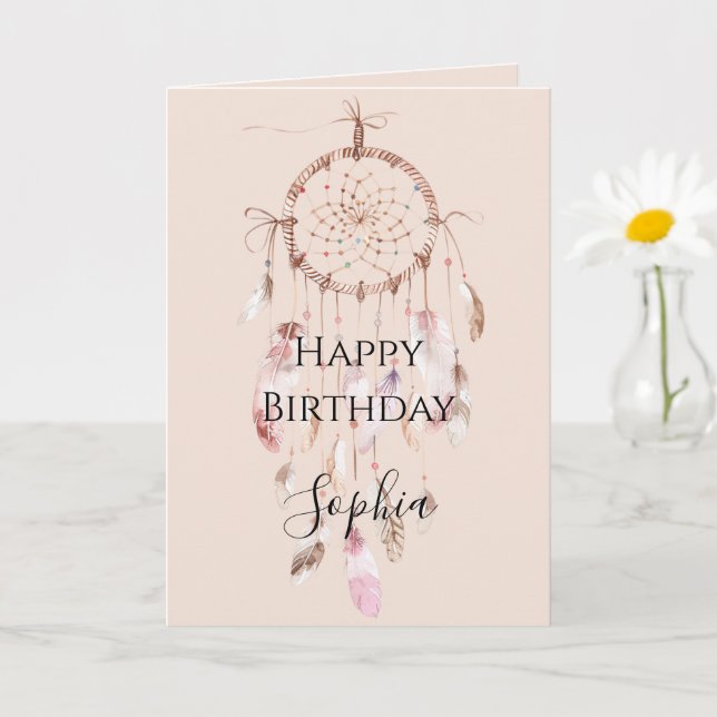 Blush Pink Dream Catcher Card (Small Plant)