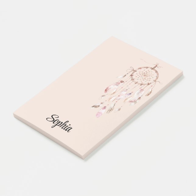 Blush Pink Dream Catcher Post-it Notes (Angled)