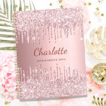 Blush pink drips name 2025 planner<br><div class="desc">A blush pink gradient background. Drips,  paint dripping look as decoration.   Personalize and add a name,  monogram letter and a text,  year  (any year) on the front. The name is written a modern hand lettered script.  Perfect for school homework,  back to school,  appointments</div>