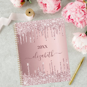 Blush pink drips name 2025 planner