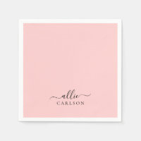 Blush Pink Dusty Pink Modern Minimalist Name