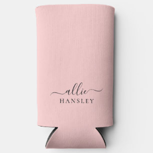 Blush Pink Dusty Pink Modern Minimalist Name Seltzer Can Cooler
