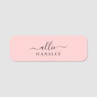 Blush Pink Dusty Pink Modern Minimalist Name