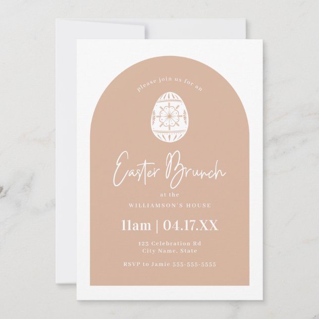 Blush Pink Egg Arch Easter Brunch  Invitation (Front)