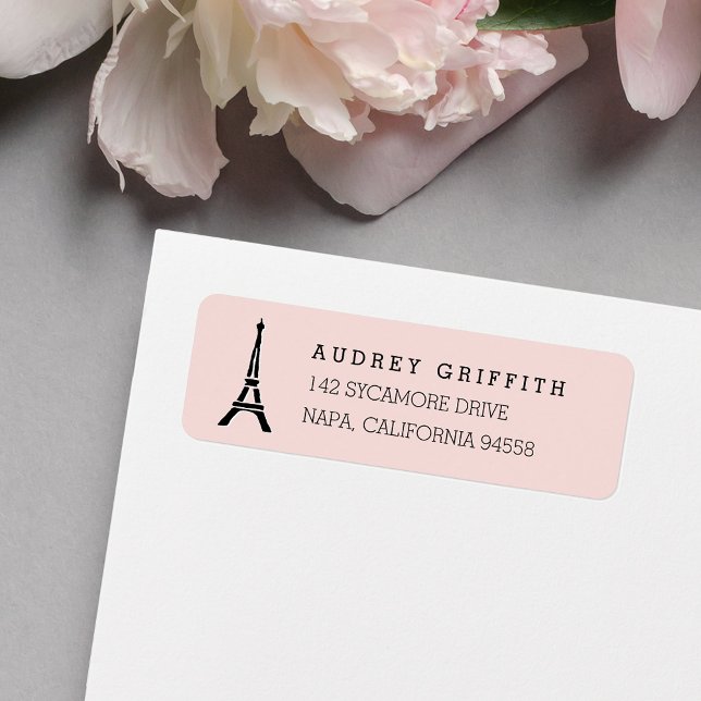 Blush Pink Eiffel Tower Return Address (Creator Uploaded)