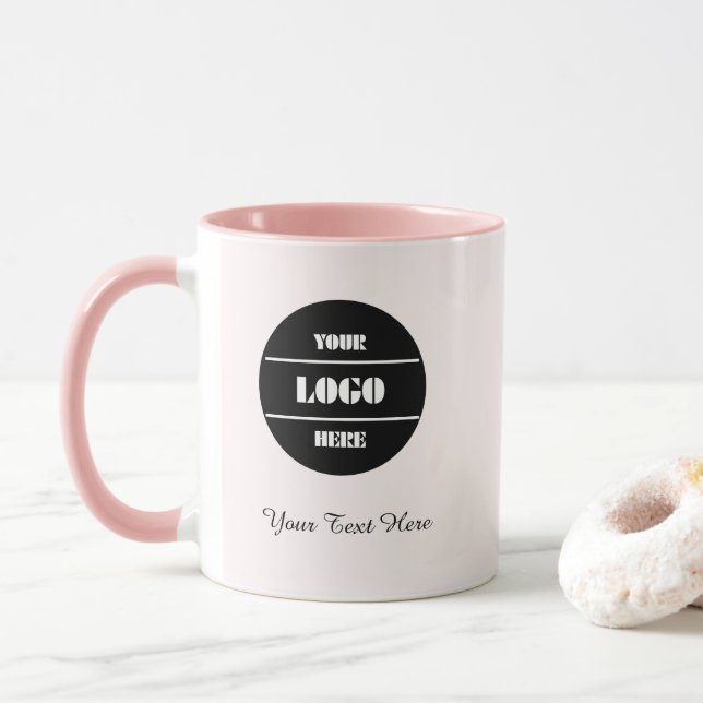 Blush Pink Elegance Coffee Mug - Personalised Gift (With Donut)
