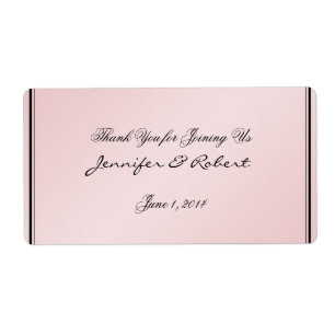 Blush Pink Elegance Water Bottle Label