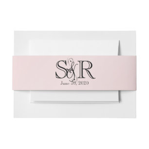 Blush Pink Elegance Wedding Belly Band Invitation Belly Band