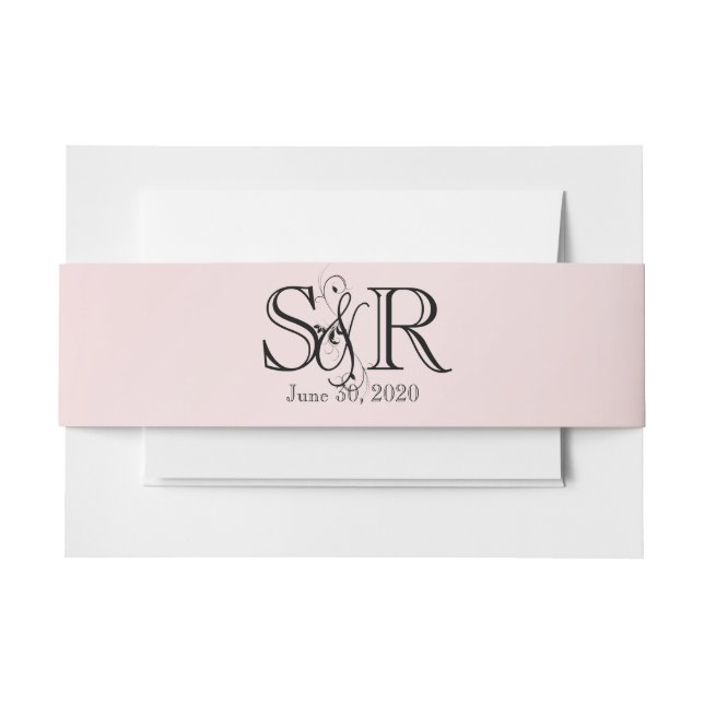 Blush Pink Elegance Wedding Belly Band Invitation Belly Band (Front Example)