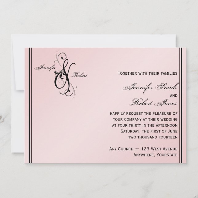 Blush Pink Elegance Wedding Invitation (Front)