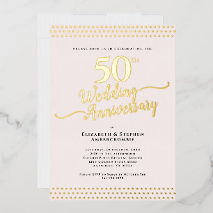 Blush Pink Elegant 50th Wedding Anniversary Gold