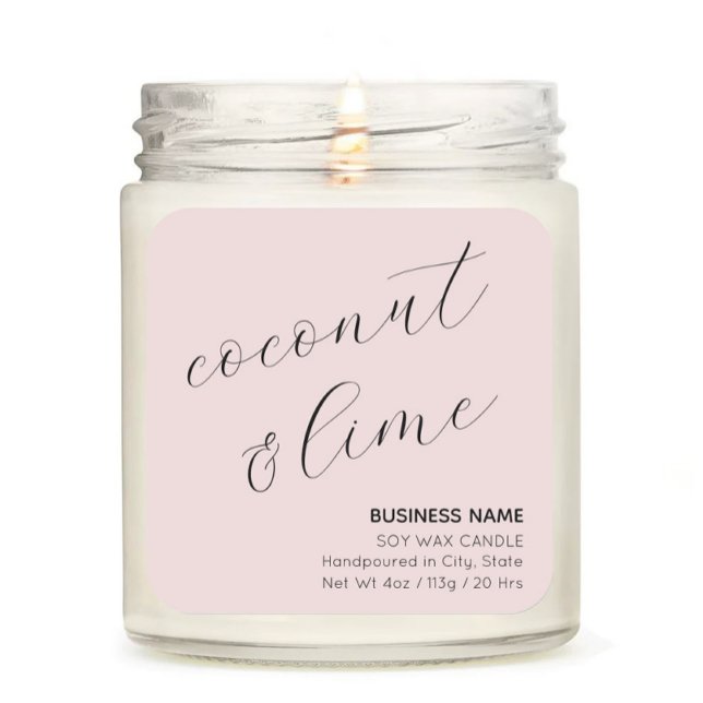 Blush Pink Elegant Candle Cosmetic Sticker Label (Creator Uploaded)