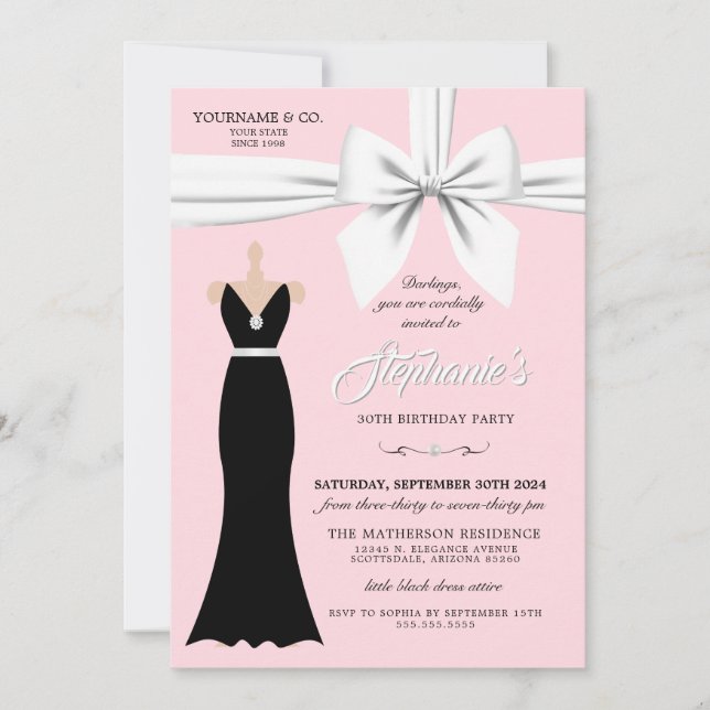 Blush Pink Elegant Fashion Birthday Invitation (Front)