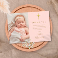 Blush Pink Elegant Gold Baptism Christening Photo
