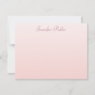 Blush Pink Elegant Hand Script Name Text Simple Card