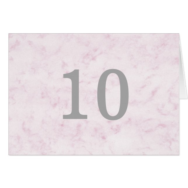 Blush Pink Elegant Marble Table Number (Front Horizontal)