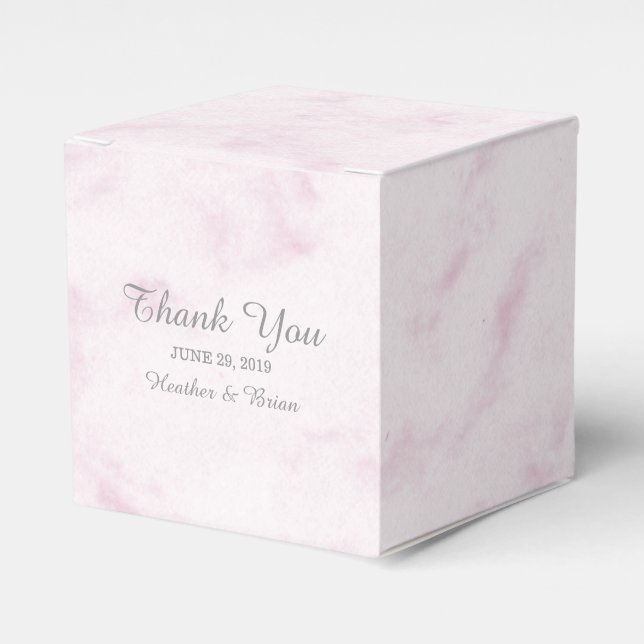 Blush Pink Elegant Marble Wedding Favour Box (Front Side)