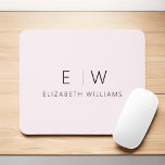 Blush Pink Elegant Minimalist Monogram Name Mouse Mat<br><div class="desc">Upgrade your workspace with our Classic Elegant Modern Minimalist Monogram Mouse Pad. This sophisticated mouse pad seamlessly marries timeless elegance with contemporary minimalism, adding a touch of refinement to your desk. Crafted with meticulous attention to detail, this mouse pad is more than just a functional accessory; it's a personalised statement....</div>