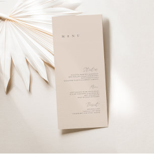 Blush Pink Elegant Minimalist Wedding Flat Menu