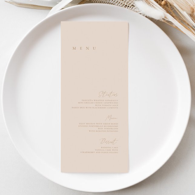 Blush Pink Elegant Minimalist Wedding Flat Menu (Blush Pink Elegant Minimalist Wedding Flat Menu)