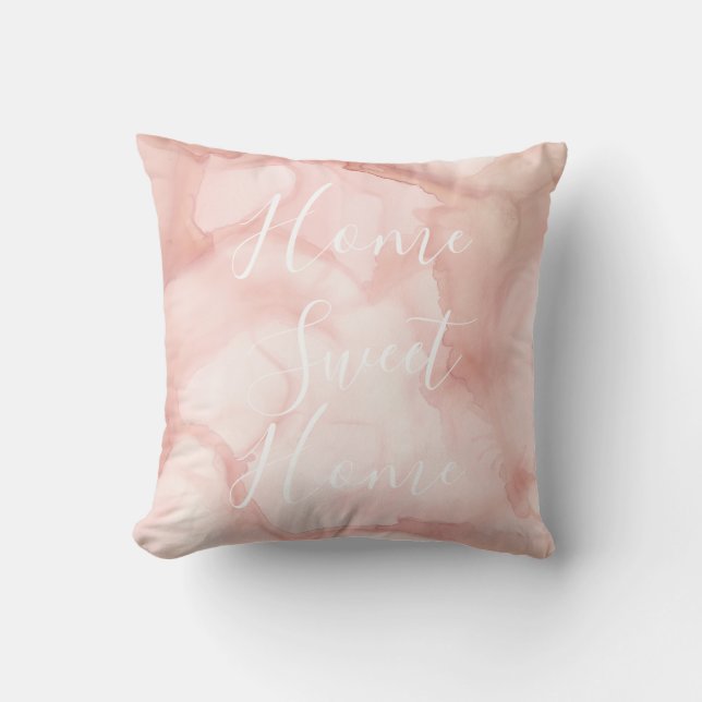 Blush Pink Elegant Modern Home Sweet Home  Cushion (Front)