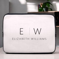 Blush Pink Elegant Modern Minimalist Monogram Name