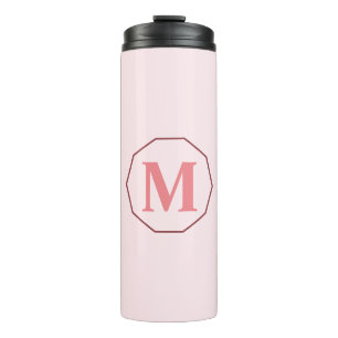 Blush Pink elegant monogram personalized Thermal Tumbler