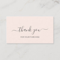 Blush Pink Elegant Order Thank You Insert