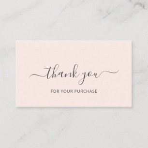 Blush Pink Elegant Order Thank You Insert