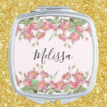 Blush Pink Elegant Peony  Compact Mirror<br><div class="desc">Blush Pink Elegant Peony Compact Mirrors for Wedding Party Gifts & Favours for Bridesmaid with personalised name is the perfect gift to show your bridesmaids how much you appreciate them. These compact mirrors come in a beautiful blush pink colour and feature an elegant peony design that will match the stunning...</div>