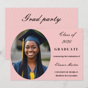 Blush Pink Elegant Photo Invitation