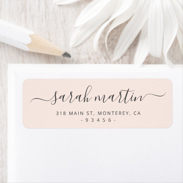 Blush Pink Elegant Script Return Address (Insitu)