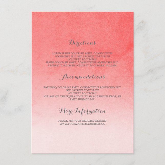 Blush Pink Elegant Wedding Details Enclosure Card (Front)
