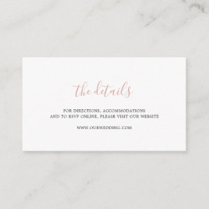 Blush Pink Elegant Wedding Enclosure Card