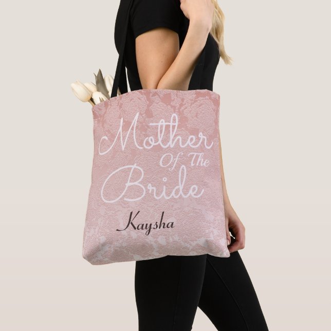 Blush Pink Elegant Wedding Mother Of The Bride Tote Bag (Close Up)
