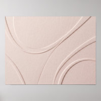 Blush Pink Embossed Curves Minimalist Poster