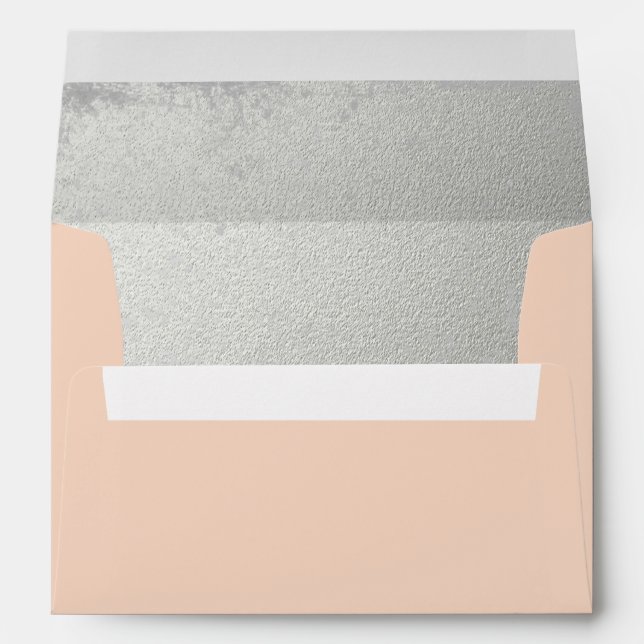 Blush Pink Embossed Silver-effect Inside Lined Envelope (Back (Bottom))