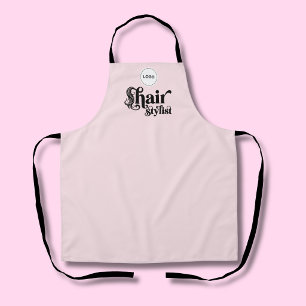 Blush Pink Employee Your Logo Hair Salon Apron