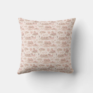 Blush Pink English Village Wedding Watercolor  Cushion