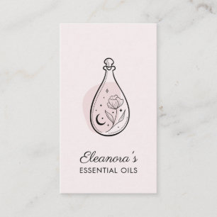 Blush Pink Essential Oils Aromatherapy Business Card