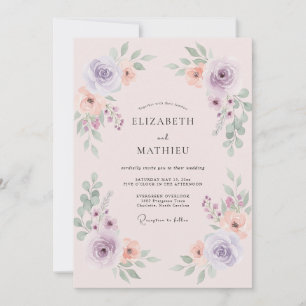 Blush Pink Exquisite Springtime Wedding Invitation